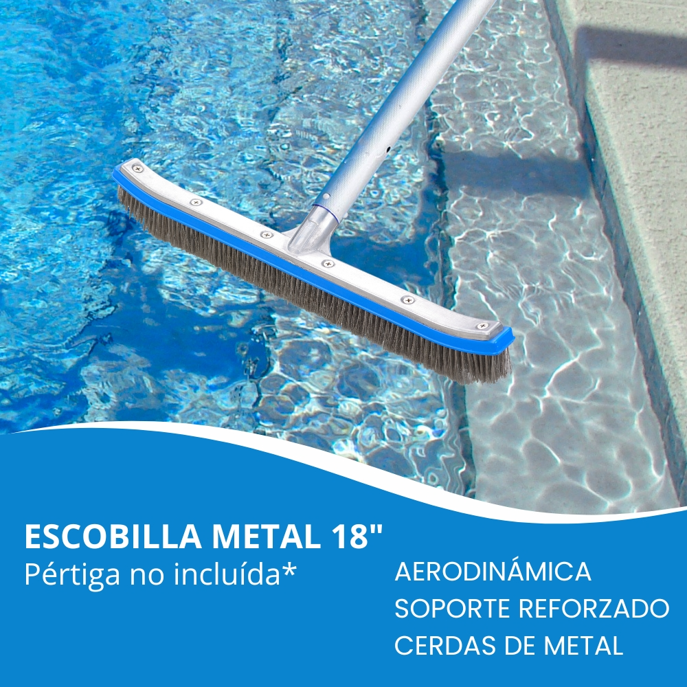 Escobilla Cerdas De Metal Para Piscinas - Hopper Piscinas