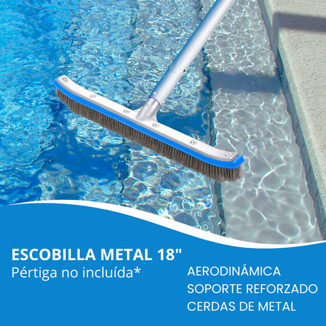 Escobilla Cerdas De Metal Para Piscinas - Hopper Piscinas