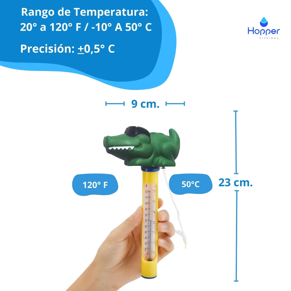 Termómetro Cocodrilo para Piscinas - Hopper Piscinas