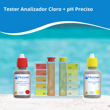 Tester Analizador Cloro y pH para Piscinas - Hopper Piscinas